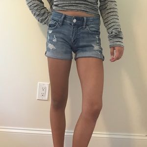 American Eagle Ripped Denim Shorts